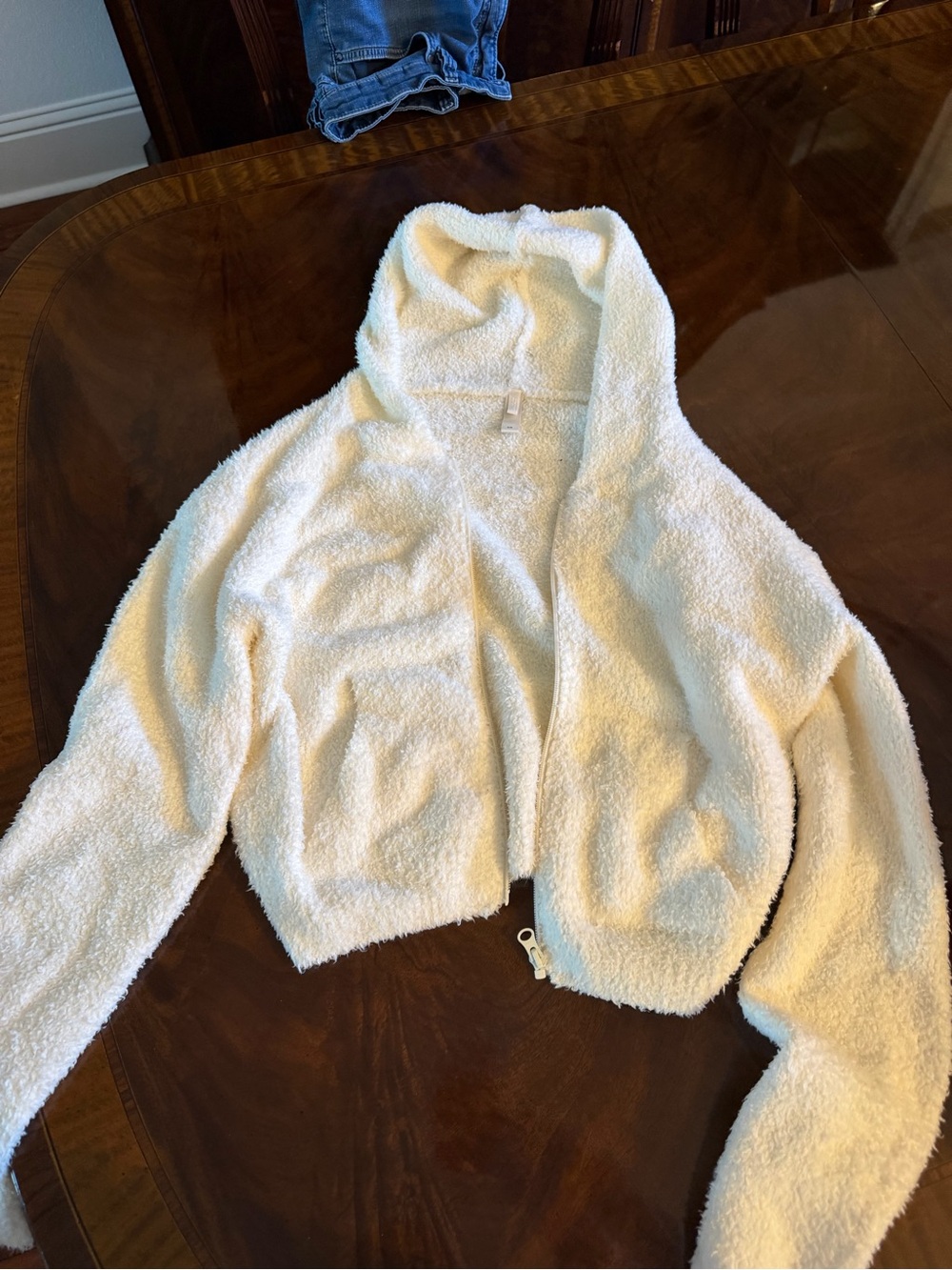 SKIMS Cream Sherpa Hoodie Jacket